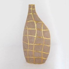 Βάζο Κεραμικό 752-20132 21.5x11.5x45cm Brown-Gold Estheti Home κεραμικο