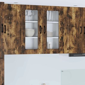 vidaXL Πάνελ πλυντηρίου πιάτων Kalmar 2 pcs Καπνιστό Δρύς