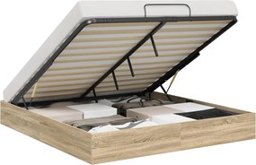 vidaXL Κρεβάτι Οθωμανικού Τύπου Δρύς Sonoma 203 x 160 x 25 εκ