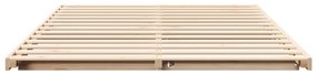 vidaXL Κρεβάτι δαπέδου Καφέ 140 x 200 cm Μασίφ ξύλο πεύκου