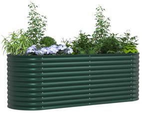 vidaXL Υψωμένο Κρεβάτι Κήπου Πράσινο 240x80x81 εκ από Γαλβανισμένο Χάλυβα