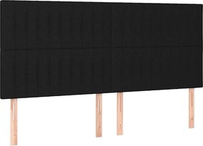 vidaXL Κρεβάτι Boxspring με Στρώμα Μαύρο 180x200 εκ. Υφασμάτινο
