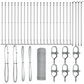 vidaXL Hexagon Fence 0,8x50 μ Γαλβανισμένος Χάλυβας
