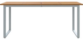 vidaXL Εξωτερικό Τραπέζι Φαγητού Γκρι 180x90x75 εκ Χάλυβας&Στερεό Ξύλο Ακακίας