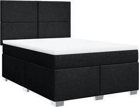 vidaXL Κρεβάτι Boxspring με Στρώμα Μαύρο 160x200 εκ. Υφασμάτινο