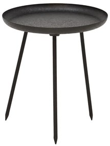 Βοηθητικό τραπέζι Flaz Inart μαύρο μέταλλο Φ36.5x40.5εκ Υλικό: IRON 287-000025