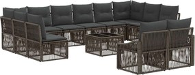 vidaXL Σετ Καναπέ Κήπου 13 pcs Γκρι συνθετικό ρατάν