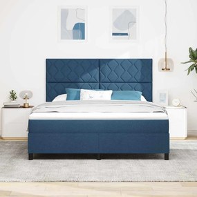 vidaXL Κρεβάτι με ελατήρια με στρώμα Μπλε 180 x 200 cm ύφασμα