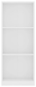 vidaXL Βιβλιοθήκη με 3 Ράφια Λευκή 40 x 24 x 108 εκ. από Μοριοσανίδα