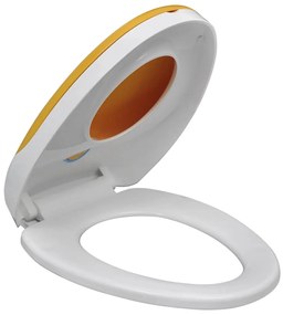 vidaXL Κάλυμμα Λεκάνης με Μηχανισμό Soft Close Ενήλικες/Παιδιά Λευκό&Κίτρινο