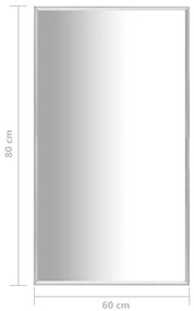 vidaXL Καθρέφτης Ασημένιος 80 x 60 εκ.