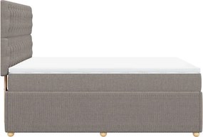 vidaXL Κρεβάτι Boxspring με Στρώμα Taupe 140x200 εκ. Υφασμάτινο