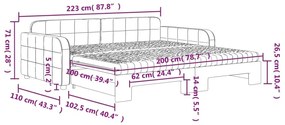 Καναπές Κρεβάτι Συρόμενος Ροζ 100x200 εκ. Βελούδινος Στρώματα - Ροζ