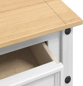 vidaXL End Table Corona Λευκό 114 x 34,5 x 73 εκ. Στερεά ξυλεία πεύκου