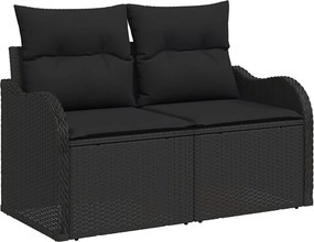 vidaXL Σετ Καναπέ 6 τμχ. Μαύρο 55 x 55 x 37 εκ Πολυ-ρακί και Χάλυβας