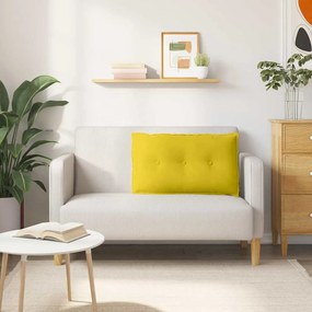 vidaXL Μαξιλάρι Πλάτης Κίτρινο 80 x 50 cm Υφασμάτινο Κορντουρά