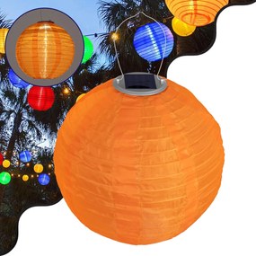 71598 Αυτόνομο Ηλιακό Φωτιστικό Υφασμάτινη Πορτοκαλί Μπάλα Φ30cm LED SMD