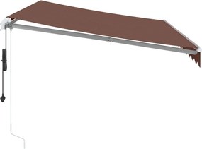 vidaXL Τέντα Πτυσσόμενη Αυτόματη με LED Καφέ 350x250 εκ.