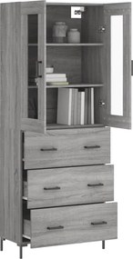 vidaXL Ντουλάπι Γκρι Sonoma 69,5 x 34 x 180 εκ. Επεξεργασμένο Ξύλο
