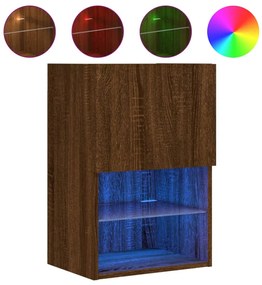 vidaXL Έπιπλο Τηλεόρασης με LED Καφέ Δρυς 40,5x30x60 εκ.