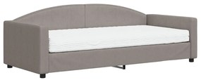 vidaXL Καναπές Κρεβάτι με Στρώμα Taupe 90 x 200 εκ. Υφασμάτινο
