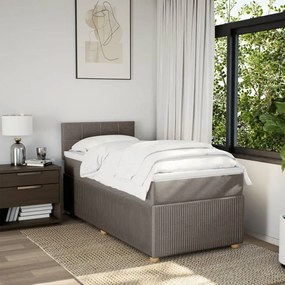 vidaXL Κρεβάτι Boxspring με Στρώμα Taupe 100 x 200 εκ. Υφασμάτινο