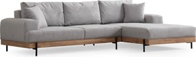 Corner Sofa Eti Oak Right - Grey Grey