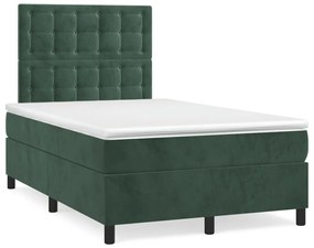 ΚΡΕΒΑΤΙ BOXSPRING ΜΕ ΣΤΡΩΜΑ &amp; LED ΣΚ. ΠΡΑΣΙΝΟ 120X190ΕΚ ΒΕΛΟΥΔΟ 3270338