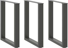 vidaXL Πόδια Τραπεζαρίας σε Σχήμα U 3 τεμ. Ανθρακί 70x(72-73) εκ. Ατσάλι
