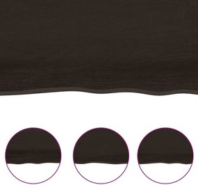 vidaXL Επιφάνεια Τραπεζιού Σκούρο Καφέ 100x60x(2-6)εκ Επεξ. Μασίφ Δρυς