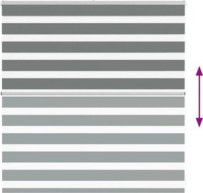 vidaXL Ζέβρα τυφλή Σκούρο Γκρι Πλάτος υφάσματος 135,9 εκ. Πολυεστέρας