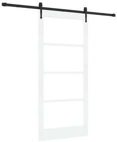 vidaXL Συρόμενη Πόρτα Χειροκίνητος Λευκό 93 x 202 cm Ξύλο και μέταλλο
