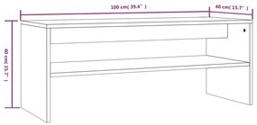 vidaXL Τραπεζάκι Σαλονιού Καπνιστή Δρυς 100x40x40 εκ. Επεξεργ. Ξύλο