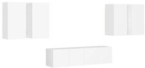 vidaXL Έπιπλα Τηλεόρασης Σετ 6 Τεμαχίων Λευκό από Επεξ. Ξύλο