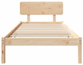 vidaXL Σκελετός Κρεβατιού Φυσικό 100 x 200 cm Μασίφ ξύλο πεύκου