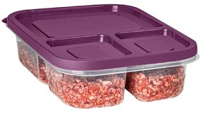 Δοχεία Φαγητού (Σετ 8Τμχ) 964FRM1219 15x24x5cm Clear-Purple Hermia Plastic