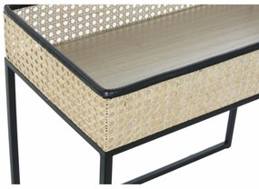 Τραπεζάκι Καφέ DKD Home Decor Μαύρο Φυσικό 60 x 30 x 50 cm