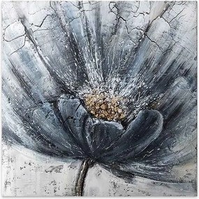 Πίνακας σε καμβά "Blue Flower" Megapap ψηφιακής εκτύπωσης 100x100x3εκ.