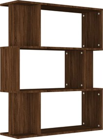 vidaXL Βιβλιοθήκη/Διαχωρ. Χώρου Καφέ Δρυς 80x24x96 εκ. Επεξεργ. Ξύλο