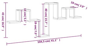 ΡΑΦΙΕΡΑ ΤΟΙΧΟΥ ΓΚΡΙ SONOMA 104,5X10X43 ΕΚ. ΕΠΕΞΕΡΓΑΣΜΕΝΟ ΞΥΛΟ 840728