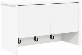 vidaXL Τοίχου Κρεμάστρα Λευκό 50 x 20 x 30 εκ. Επεξεργασμένο ξύλο