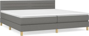 vidaXL Κρεβάτι Boxspring με Στρώμα Σκούρο Γκρι 200x200 εκ. Υφασμάτινο
