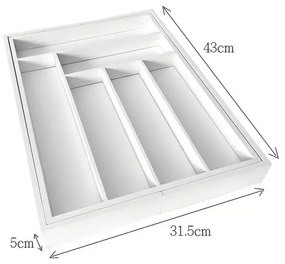 Οργανωτής για μαχαιροπήρουνα μπαμπού Kinghoff KH 1748, Επεκτάσιμο, Λευκό