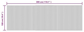 Χαλί Ορθογώνιο Γκρι 100 x 300 εκ. Μπαμπού - Γκρι