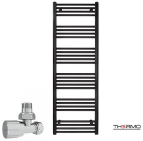 Thermo ALTO Θερμαινόμενη πετσετοκρεμάστρα από Mild Steel με υδραυλική λειτουργία, 150x50cm Black