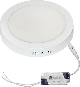 Led panel επίτοιχο λευκό στρογγυλό 18W 230V 3000k θερμό λευκό φως 1300lm με τροφοδοτικό