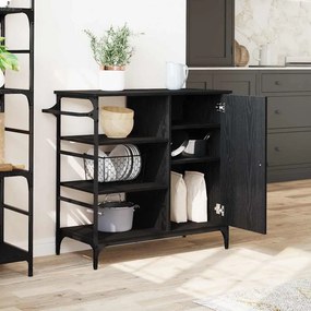 vidaXL Καρότσι Κουζίνας Μαύρη Οξυά 87.5 x 39 x 84.5 εκ