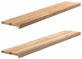 vidaXL Περβάζια παραθύρων 2 τεμ. 140x30x2 εκ. Ακατέργαστο Μασίφ Δρυός