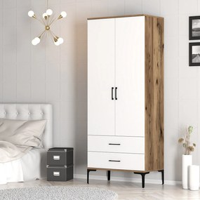 Διφυλλη Ντουλαπα Καρυδια/Λευκο KUMSAL 47.5x80x201.4