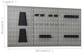 vidaXL Πάγκος Εργασίας με Τρία Πάνελ Τοίχου